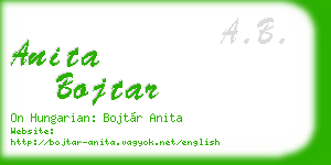 anita bojtar business card
